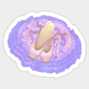 Ballet Toe Shoes and Tutu (White Background) Sticker